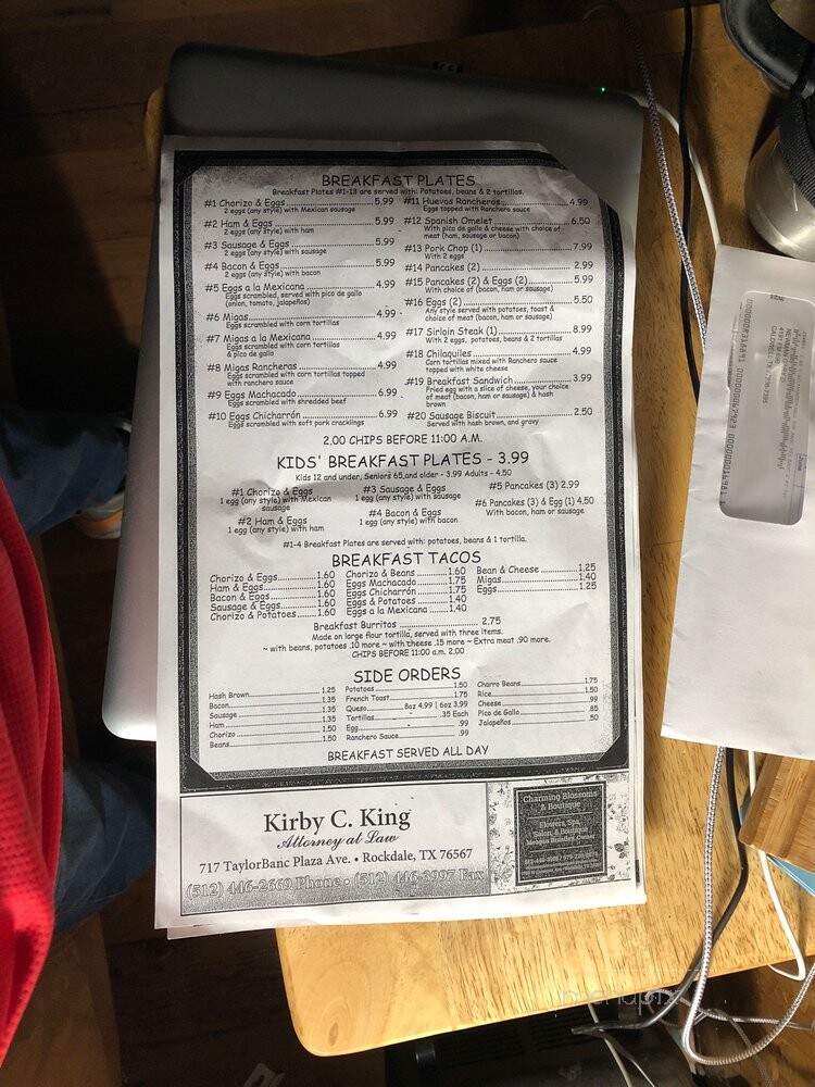 Taqueria Banda's - Rockdale, TX menu_pic