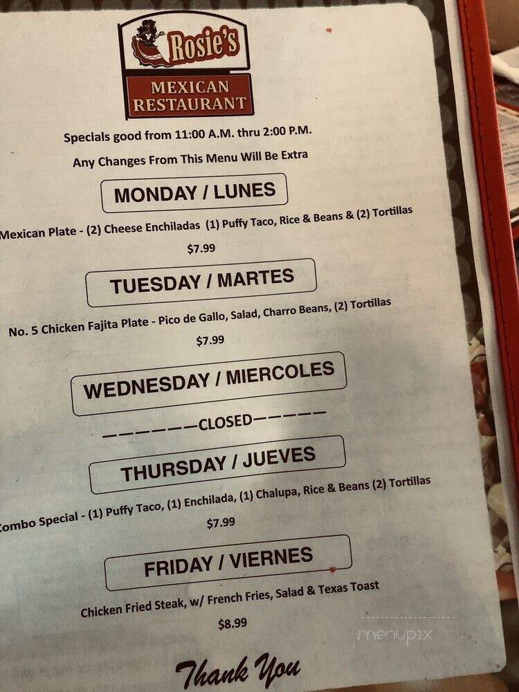 Rosie's Mexican Restaurant - Cuero, TX