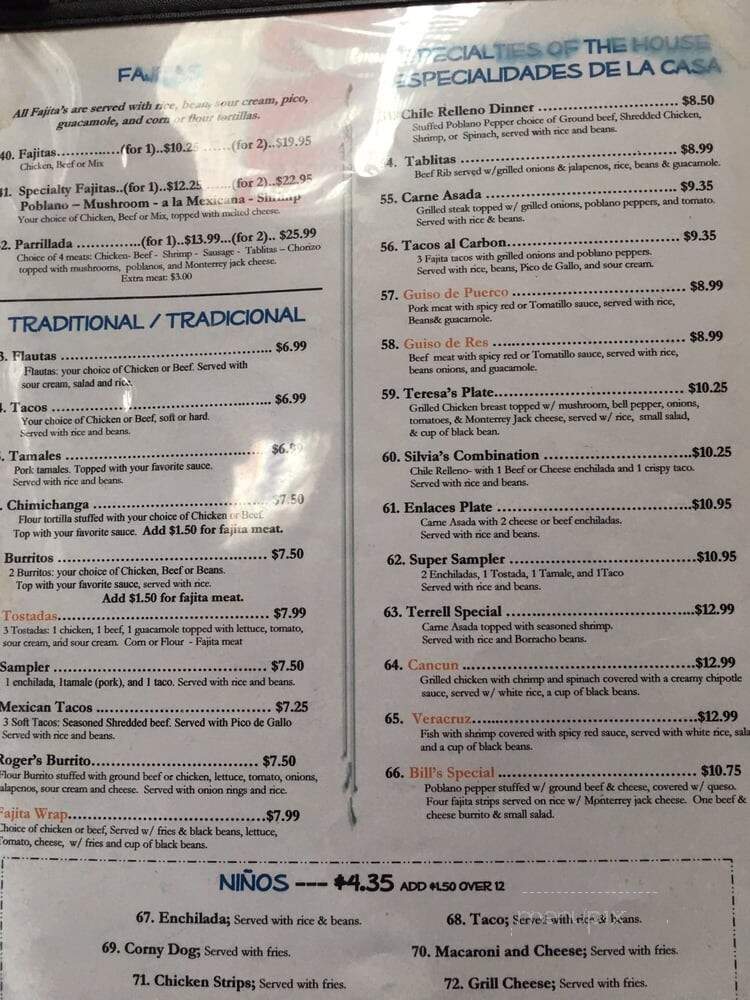 Mariachis Mex Grill & Bar - Terrell, TX menu_pic