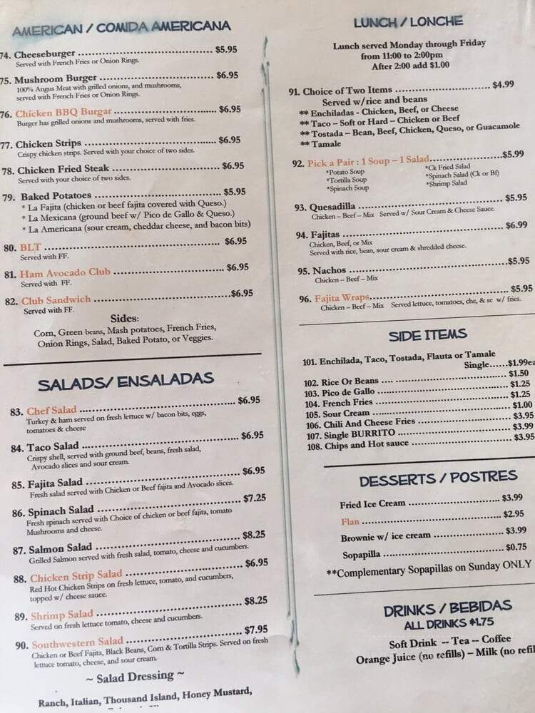 Mariachis Mex Grill & Bar - Terrell, TX menu_pic