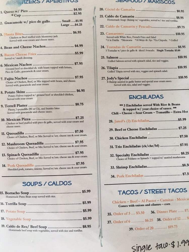 Mariachis Mex Grill & Bar - Terrell, TX menu_pic
