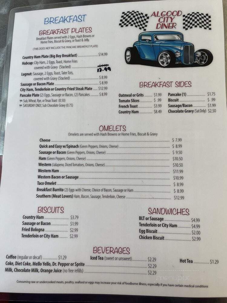 Algood Diner - Cookeville, TN menu_pic