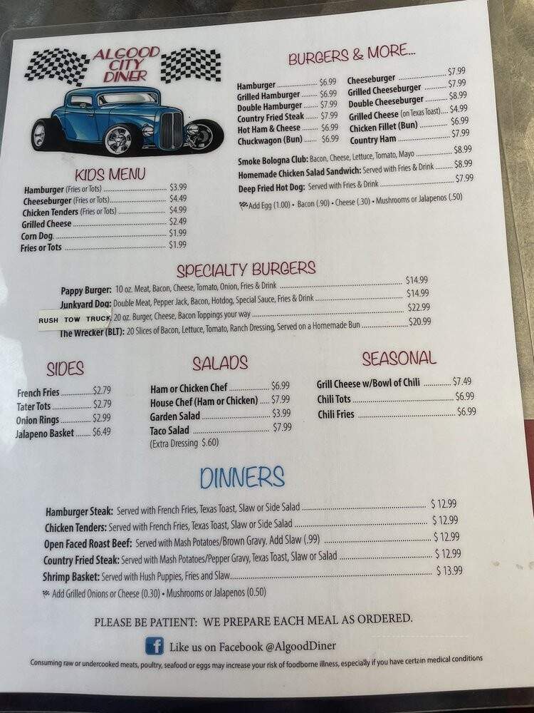 Algood Diner - Cookeville, TN menu_pic
