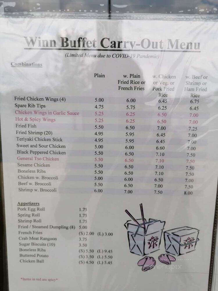 Winn Buffet - Hartsville, SC menu_pic