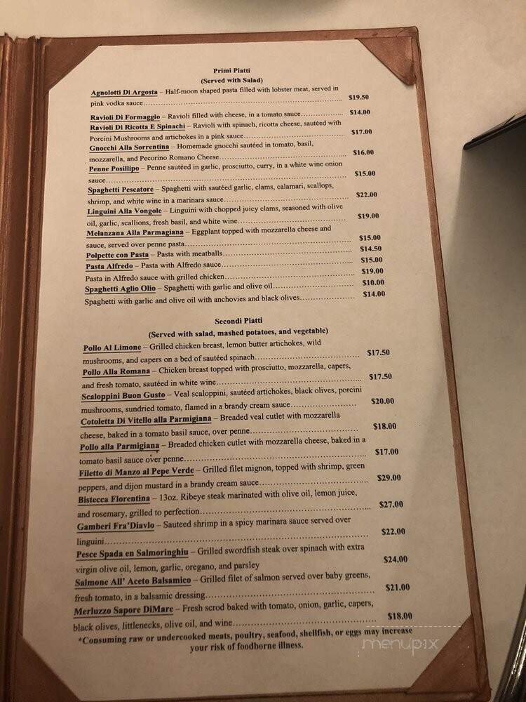 Posillipo Restaurant - North Providence, RI menu_pic