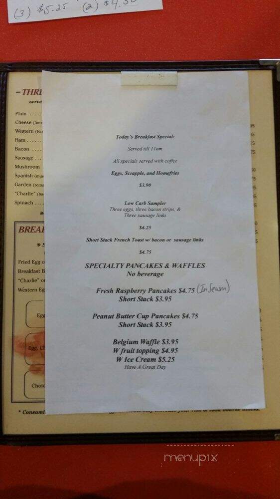 Reeser Wegman's Restaurant - Reading, PA menu_pic