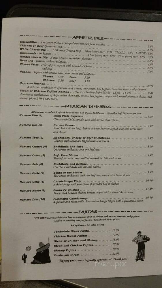 Carlos Montez Mexican Food - Chelsea, OK menu_pic