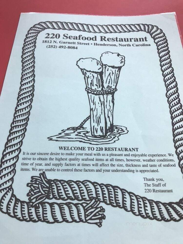 Two Twenty Seafood Restaurant - Henderson, NC