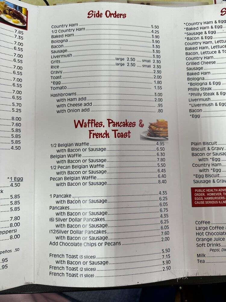 Breakfast Nook - Albemarle, NC menu_pic