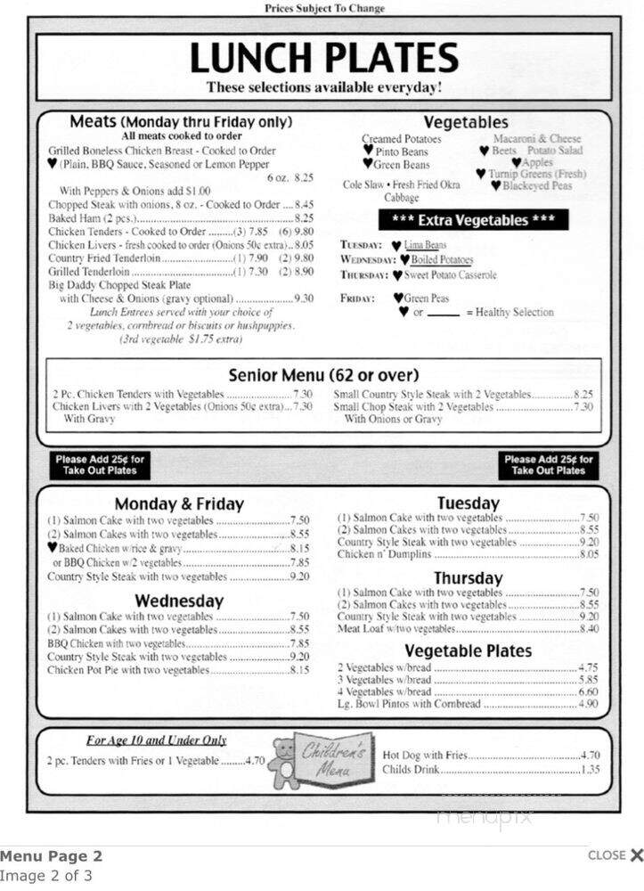 Farmers Table - Reidsville, NC menu_pic