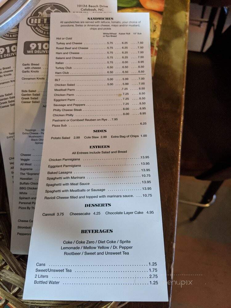 Pizzeli's Pizza & Deli - Calabash, NC menu_pic