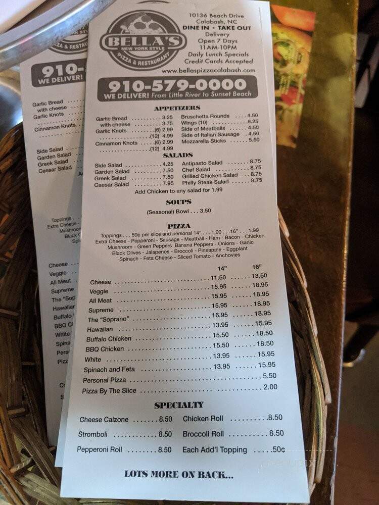 Pizzeli's Pizza & Deli - Calabash, NC menu_pic