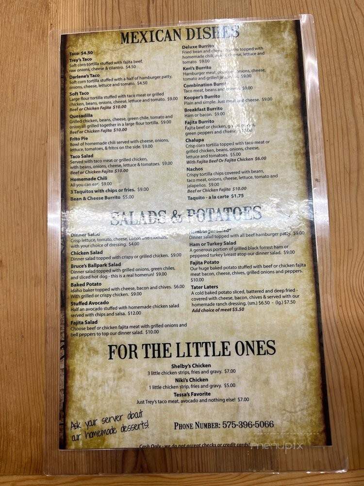 Lazy 6 - Lovington, NM menu_pic