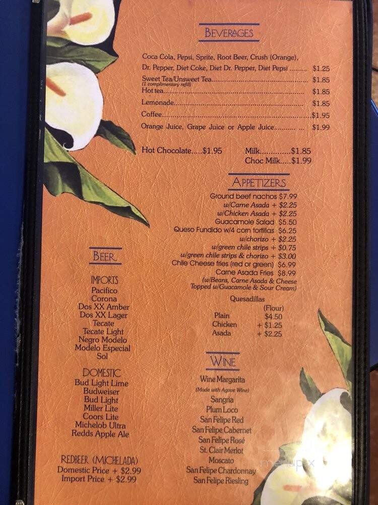 Irma's Restaurant - Deming, NM menu_pic