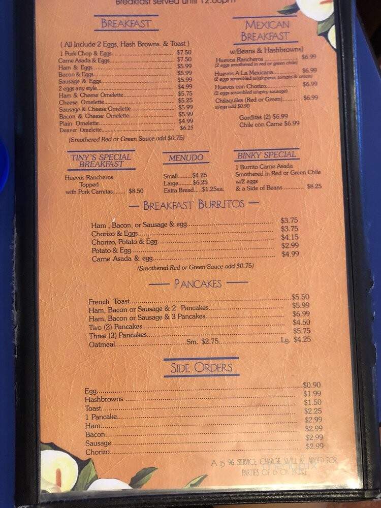 Irma's Restaurant - Deming, NM menu_pic
