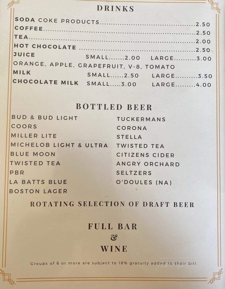 Northern Exposure Restaurant - Errol, NH menu_pic