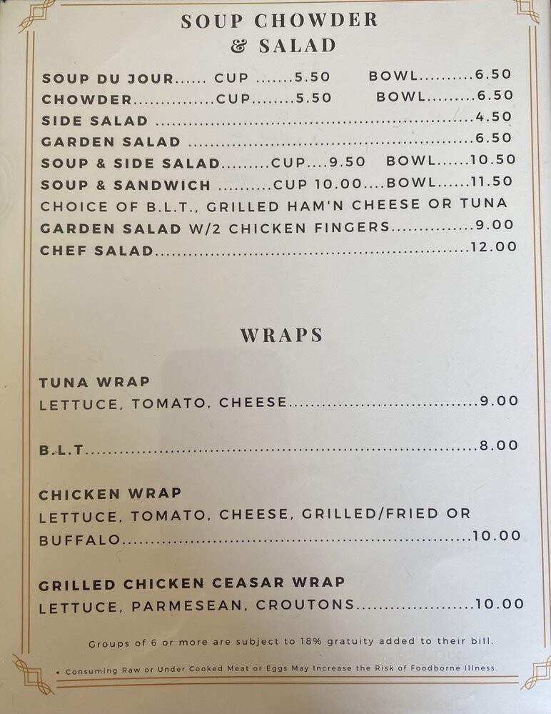 Northern Exposure Restaurant - Errol, NH menu_pic