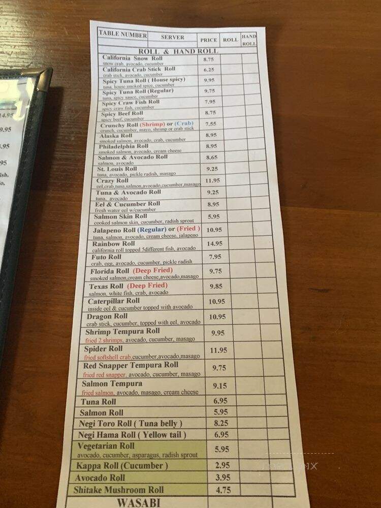 Ichiban Sushi Bar - Creve Coeur, MO menu_pic