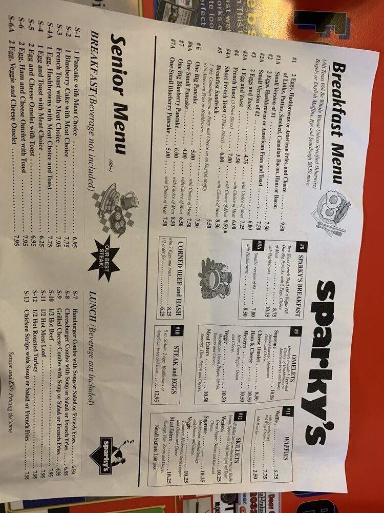 Sparky's Cafe - Anoka, MN menu_pic