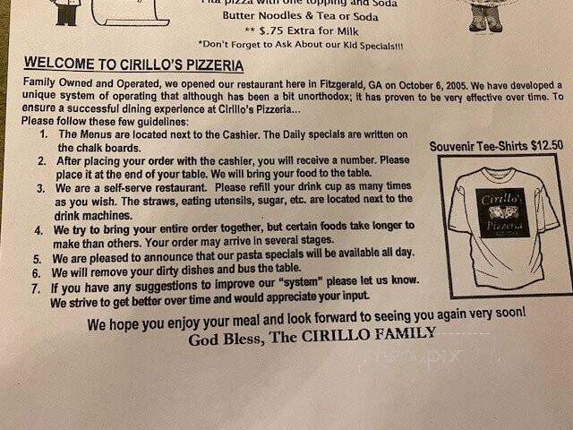 Cirilos Pizzeria - Fitzgerald, GA