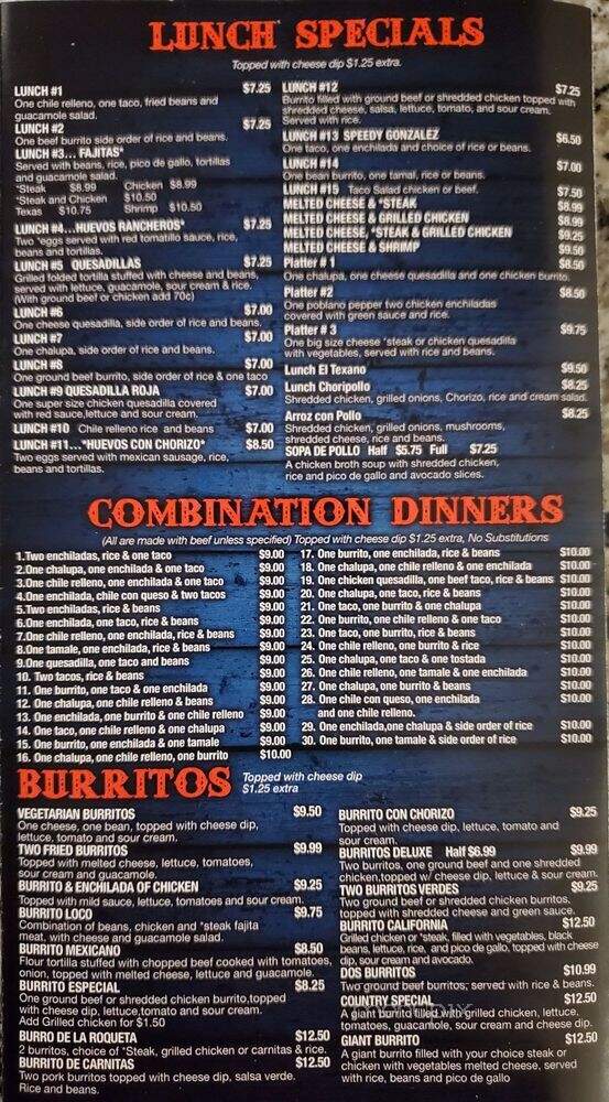 El Camino Mexican Restaurant - Winder, GA menu_pic