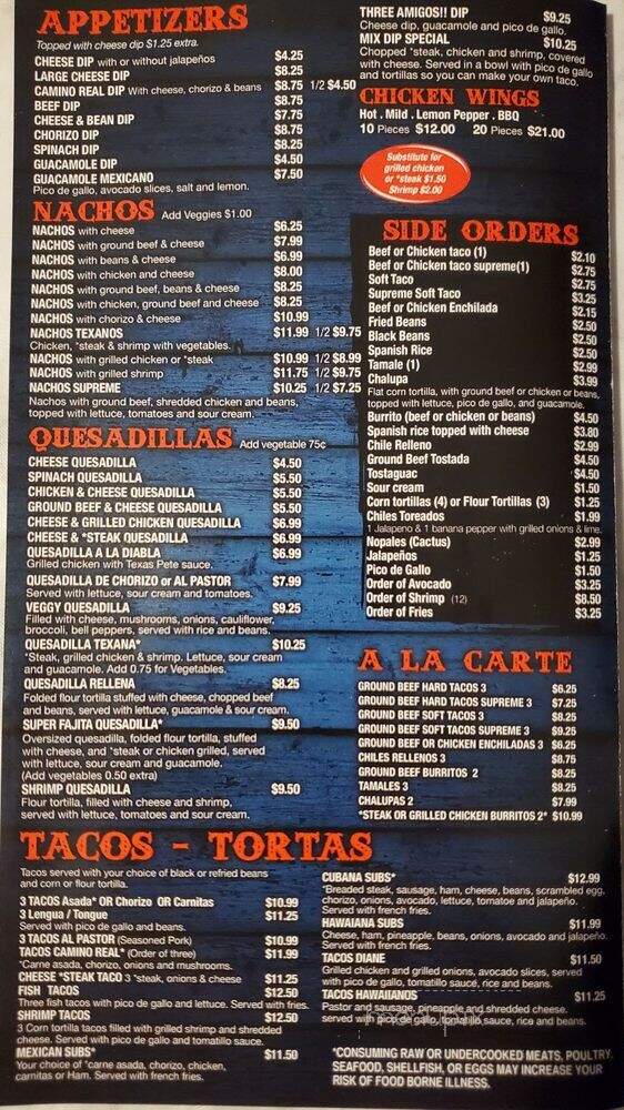 El Camino Mexican Restaurant - Winder, GA menu_pic