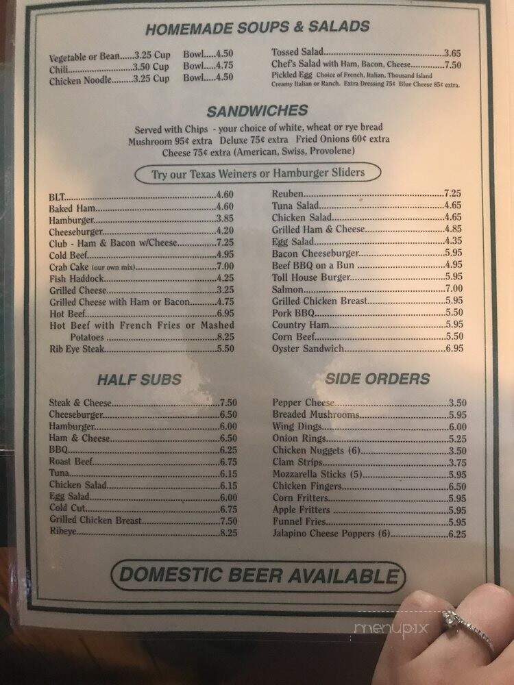 Masser's Motel - Frederick, MD menu_pic