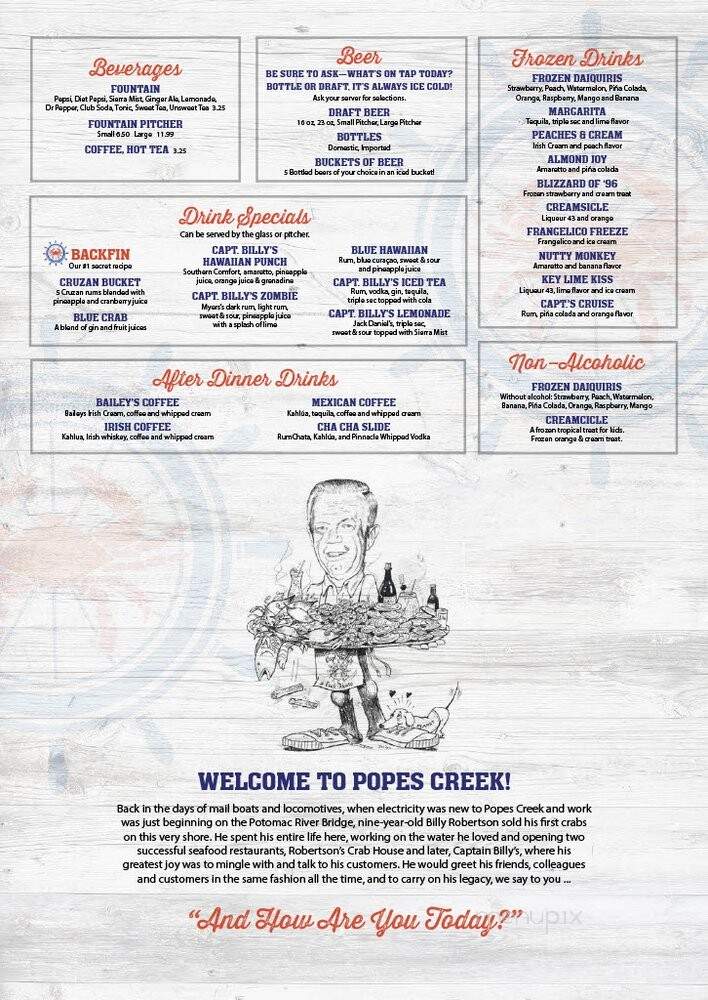 Billy's Crabs - Chestertown, MD menu_pic