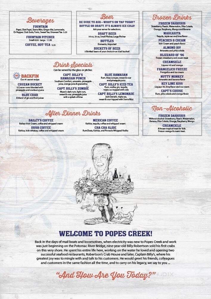 Billy's Crabs - Chestertown, MD menu_pic