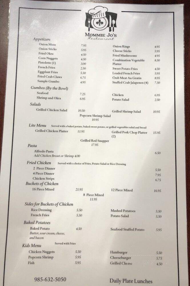 Mommie Jo's - Cut Off, LA menu_pic