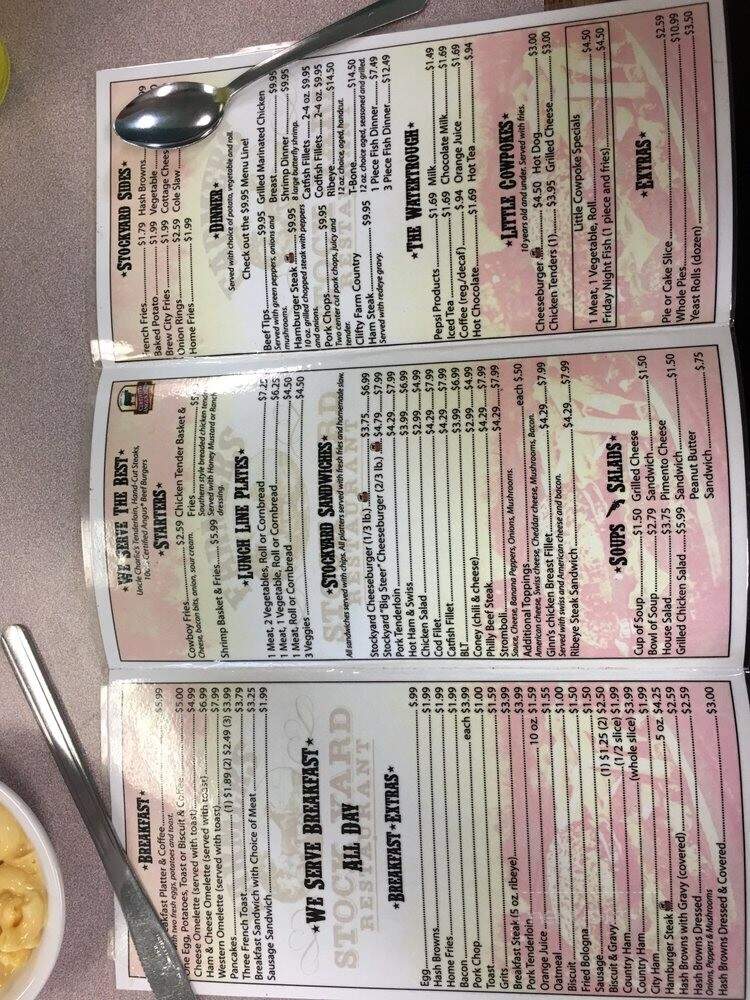 Stockyard Restaurants - Flemingsburg, KY menu_pic