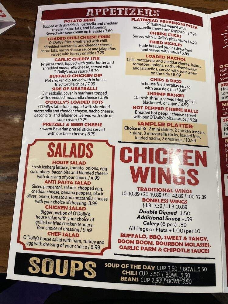 O Dollys - Louisville, KY menu_pic