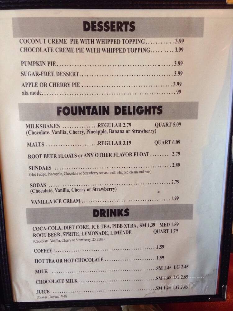 Homer's Drive In - Leavenworth, KS menu_pic