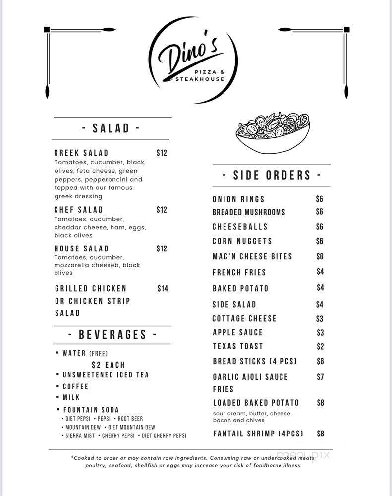 Dino's Pizza & Steakhouse - Washington, IA menu_pic