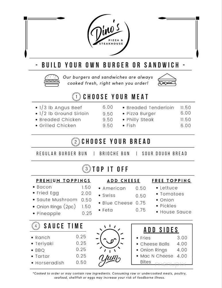 Dino's Pizza & Steakhouse - Washington, IA menu_pic