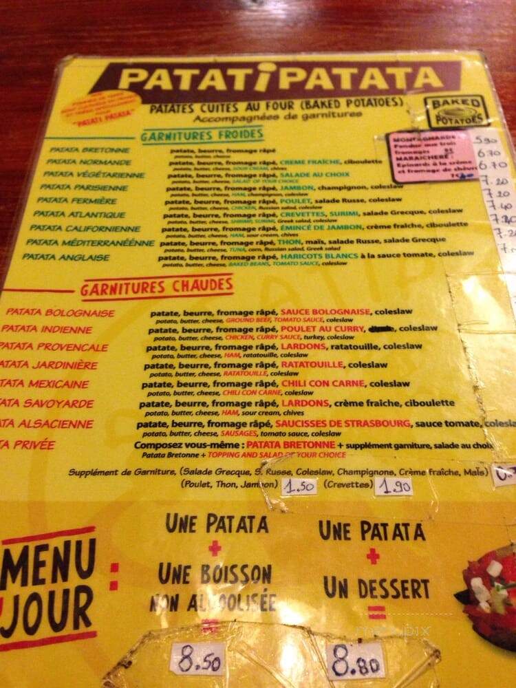Patati-Patata - Val-Des-Monts, QC menu_pic