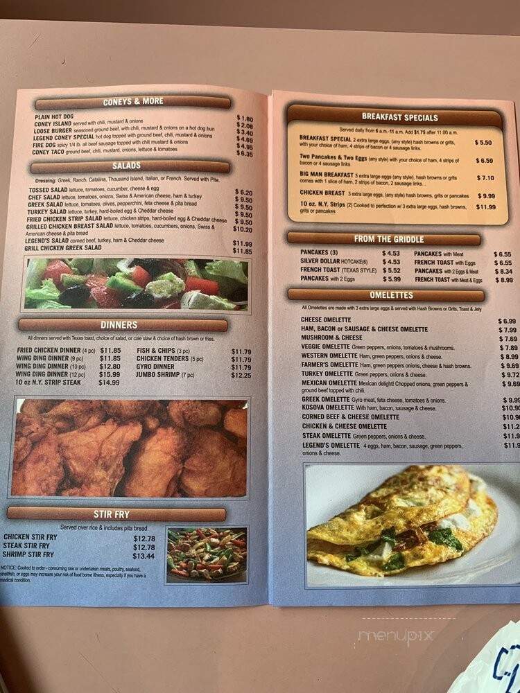 Legend's Coney Island West - Detroit, MI menu_pic