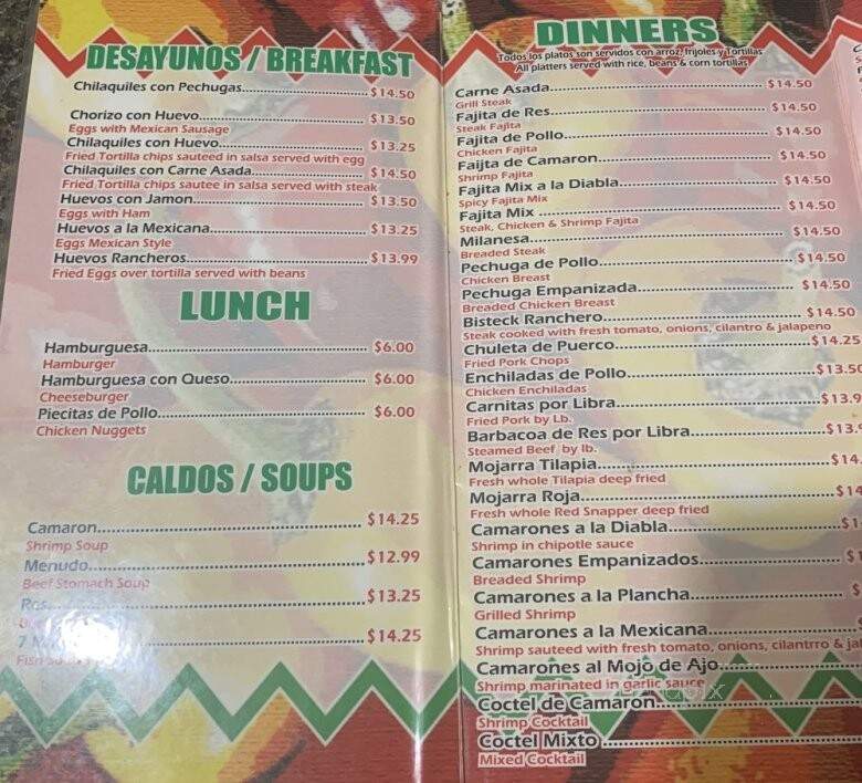 Taqueria El Mariachi - Stuart, FL menu_pic