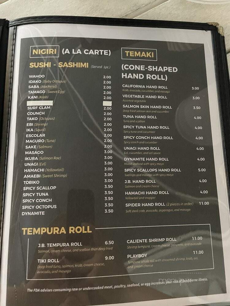 Sushi Nami Japanese Restaurant - Key Largo, FL menu_pic