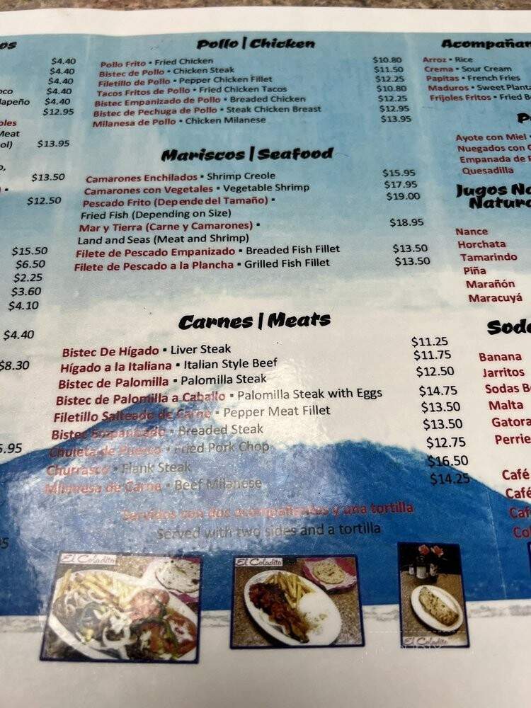 El Coladito Cafeteria - Miami, FL menu_pic