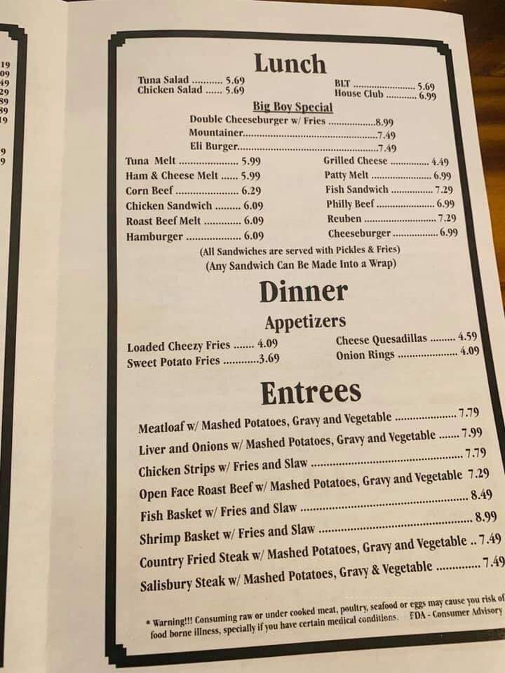 Bob' Town House Restaurant - Inverness, FL menu_pic