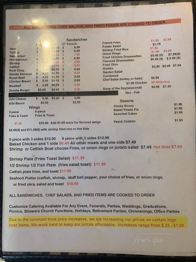 Mia's Eatery - Kenner, LA menu_pic