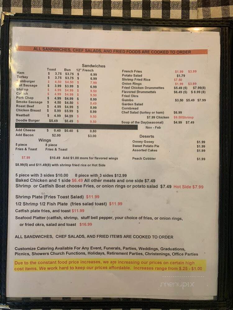 Mia's Eatery - Kenner, LA menu_pic