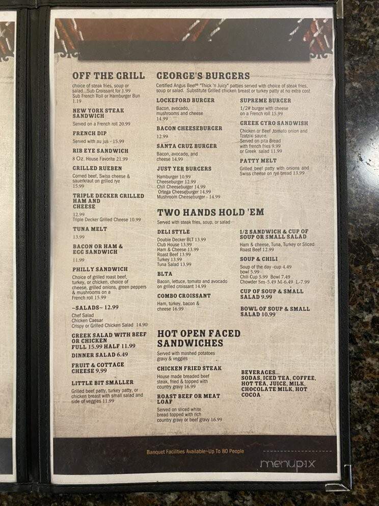 Georgia's Bar-N-Grill - Barnes, WI menu_pic