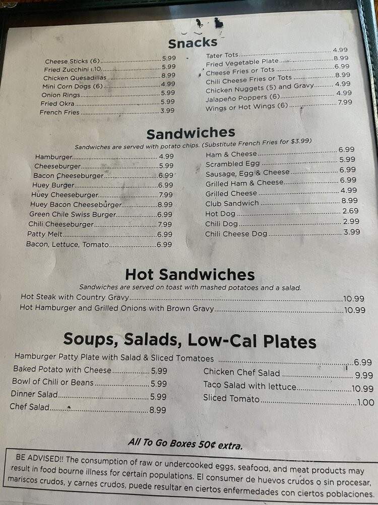 Cattlemen's Club - Amarillo, TX menu_pic