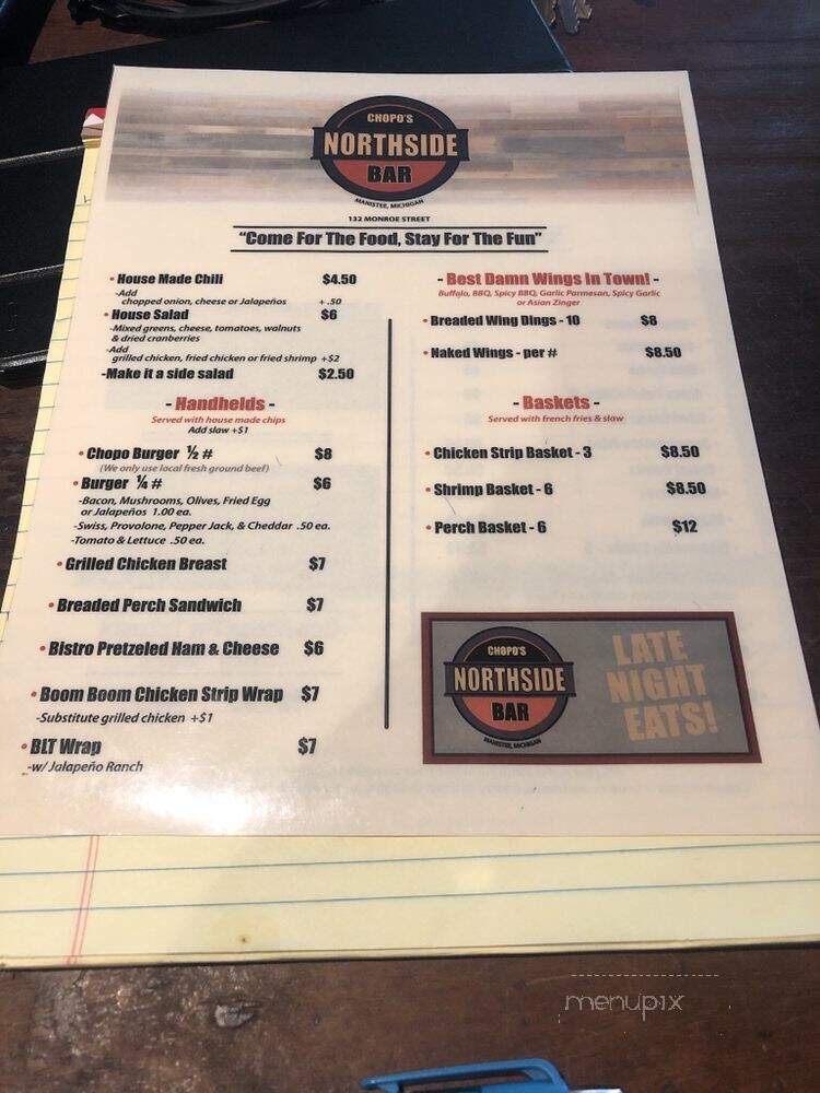 Northside Tavern - Ray, ND menu_pic