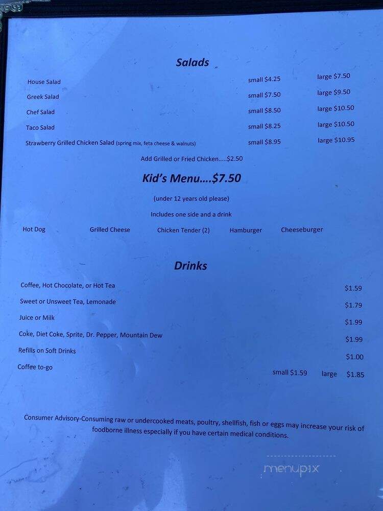 Rock Cafe - Marshall, NC menu_pic