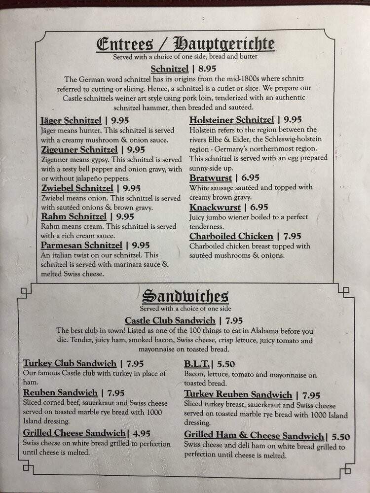 Castle Cafe - Daleville, AL menu_pic