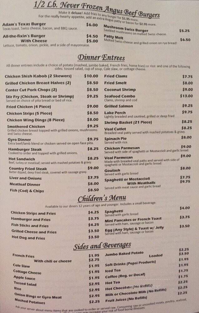 Cafe Italia - Clinton Township, MI menu_pic