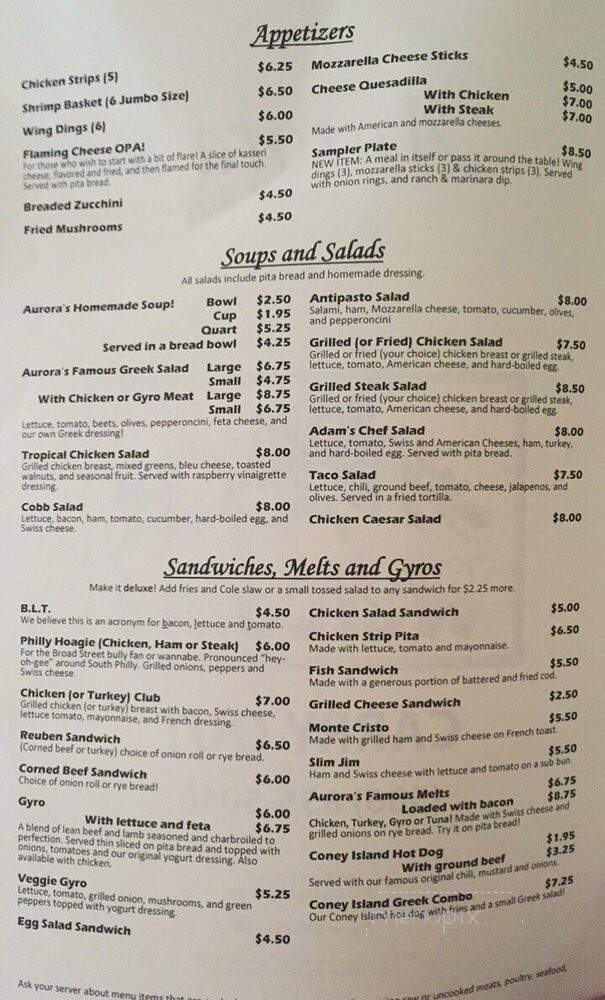Cafe Italia - Clinton Township, MI menu_pic